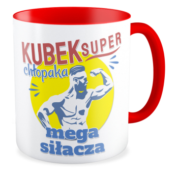 kubek SUPER CHŁOPAKA SIŁACZA czerwony